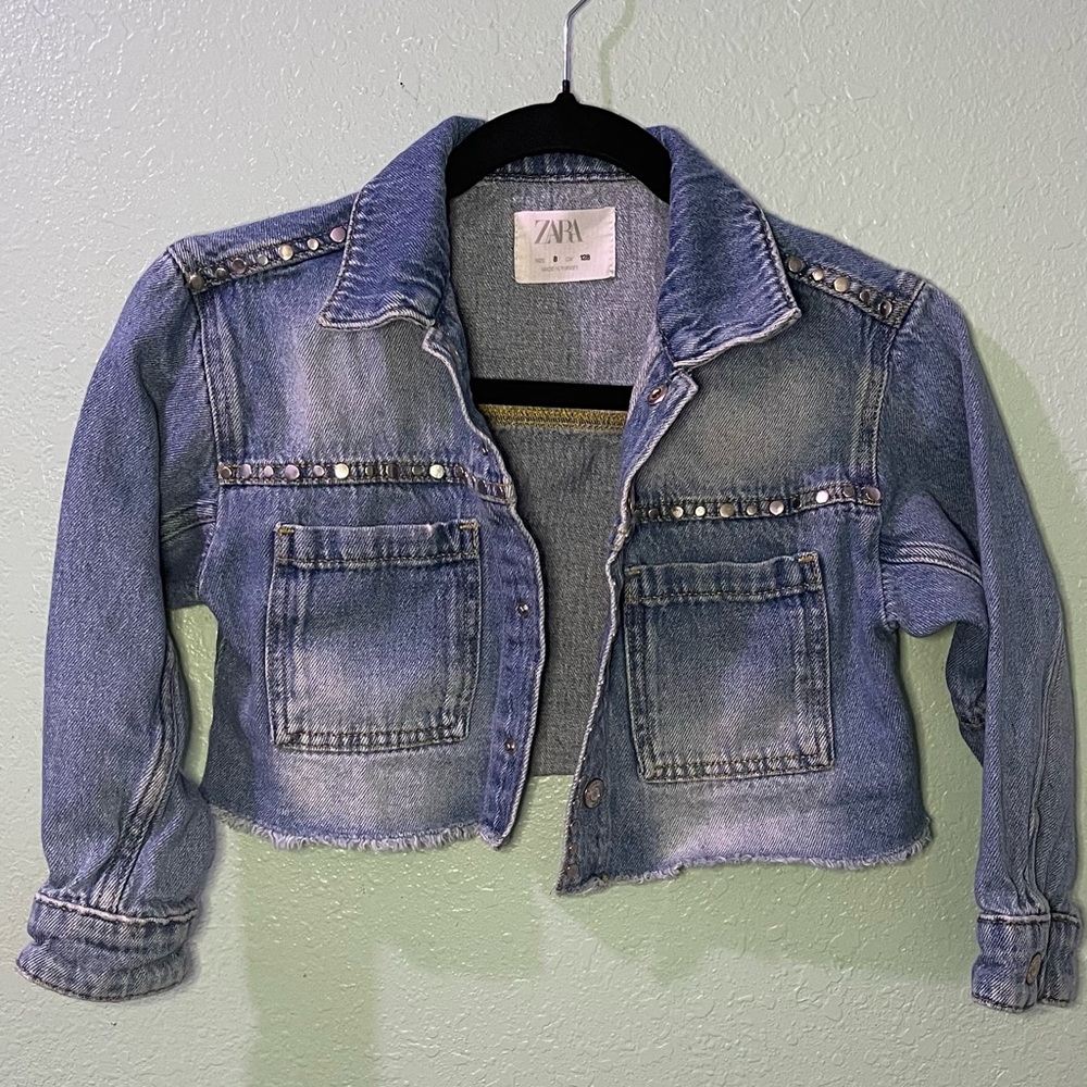 Zara Kids Blue Denim Jacket with Studs
